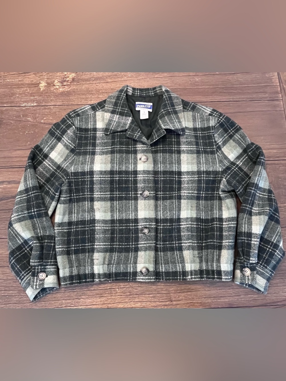 Vintage Pendleton Plaid Wool Jacket Made in USA Womens Petite Small